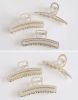 Hair Claw Clip Elegant Metal Claw Clip, Large Jaw Clip Hair Clamp, Rhinestones-2