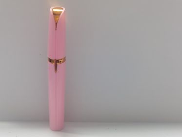 Mini Electric Eyebrow Trimmer Lipstick Brows Pen Hair Remover Painless Razor Epilator with LED Light (Option: Pink-USB)