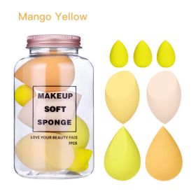 7Pcs Makeup Sponge Set Face Beauty Cosmetic Powder Puff for Foundation Cream Concealer Make Up Blender Tools Sponge –∫–æ—Å–º–µ—Ç–∏–∫–∞ (Color: Mango Yellow)