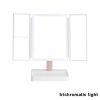 360¬∞ Adjust Foldable Makeup Mirror With LED Light Rechargeable Wireless 1-3X Magnifying 3 Tone Light Desktop Vanity Mirror Table