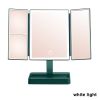 360¬∞ Adjust Foldable Makeup Mirror With LED Light Rechargeable Wireless 1-3X Magnifying 3 Tone Light Desktop Vanity Mirror Table