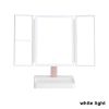 360¬∞ Adjust Foldable Makeup Mirror With LED Light Rechargeable Wireless 1-3X Magnifying 3 Tone Light Desktop Vanity Mirror Table