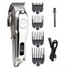 Professional T-Blade Hair Clippers For Men Cordless Hair Cutting Kit Rechargeable Beard Trimmer With LED Display